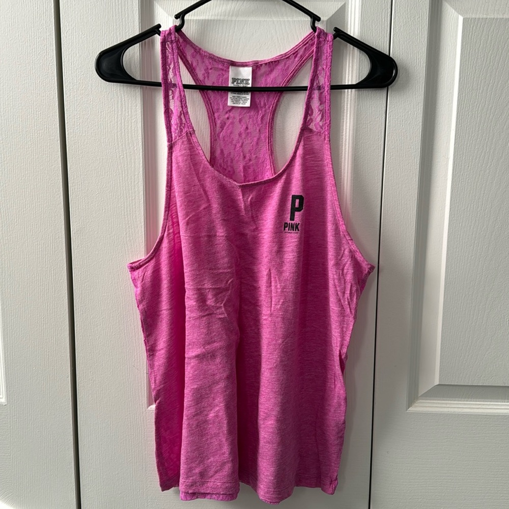 PINK Victoria’s Secret pink/purple tank top with full lace back